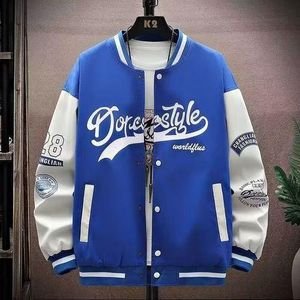 Summer Thin Men's Fashionable Baseball Jacket Windproof Thin Jacket - Blue