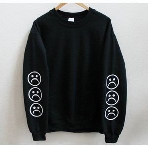 Black Sweatshirt Smile Prints