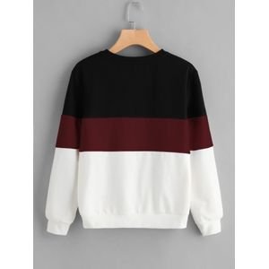 Black, Wine And Off White Patch Sweatshirt