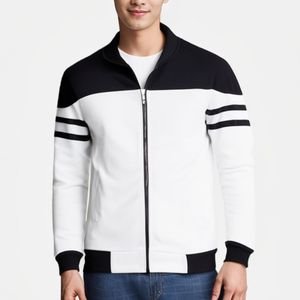 Berrykey Men Lightweight Winter Varsity Jacket - White