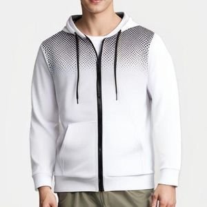 Berrykey Men's Trendy Zipper Turtleneck Long Sleeve Varsity Jackets Sport Coats - White